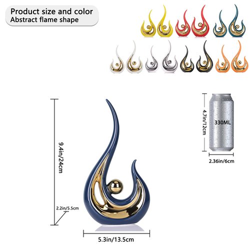 LCCCK Modern Abstract Art Home Decor Accent, Contemporary Statues Coffee Table Decor for Living Room, Table Centerpieces for Dining Room, Ceramic Sculptures and Gold Knick Knacks for TV Stand Decor