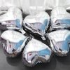 10Pcs Silver Foil Heart Shaped Balloons 18 Inch Heart Mylar Balloons For Baby Shower Wedding Valentine Decorations Love Balloons Party Decorations