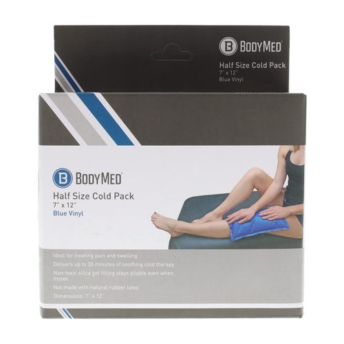 BodyMed Blue Vinyl Cold Pack - Reusable Flexible Ice Pack for Injuries, Cold Gel Pack Half Size, 12 in. x 7 in.
