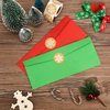 100 Pieces Number 10 Envelopes Gift Card Envelopes with 200 Pieces Christmas Kraft Snowflake Stickers Valentine's Day Stickers for Festive Letters Holiday Mail Gift Supplies (Christmas Day Theme)