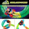 USA Toyz Zero-G Glow Race Track for Kids- 60pcs Glow in The Dark Flexible Race Car Track Set with Suction Cups, Slot Car, 2 Graffiti Toy Cars Shells, STEM Toy LED Car Tracks for Boys and Girls Age 3+