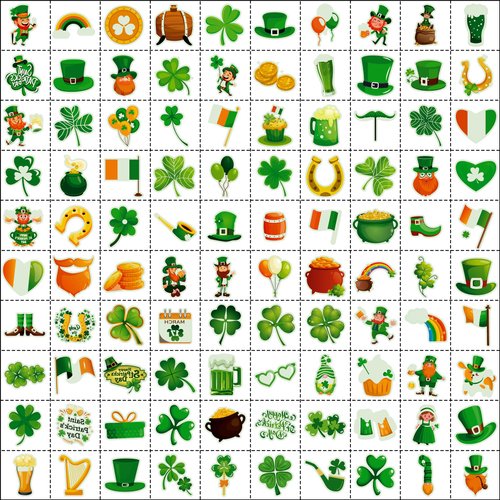 JCFIRE 102pcs St Patricks Day Tattoos, St Patricks Day Accessories Shamrock Stickers, St. Patrick's Day Face Stickers for Kids, Irish Parade and Party Favors Decoration, School Party Supplies