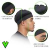 Veeta Superior Wave Cap - Soft Velvet Fabric | Maximum Compression Wave Cap | Soft Elastic Headband | Silky Polyester Liner (Black)