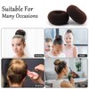 HOFASON Hair Bun Maker Donut 12 Pcs, Small Hair Donuts for Buns Ring Style Ballet Hair Bun Accessories Bulk Sock Bun Doughnut for Kids Girls Short & Thin hair Buns Mini Shaper(Size S/2.36 In, Brown)