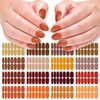 DANNEASY 16 Sheets Thanksgiving Nail Polish Stickers Full Nail Wraps Solid Color Self Adhesive Nail Polish Strips Fall Nail Strips Gel Fingernail Sticker Nails for Women with Nail File, Cuticle Stick