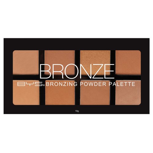 BYS Bronzing Powder Palette - 8 Color Shades - Bronze, Contour, Sculpt, Highlight Makeup Set, Matte & Shimmer Finish