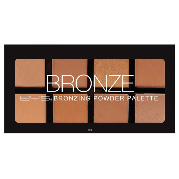 BYS Bronzing Powder Palette - 8 Color Shades - Bronze, Contour, Sculpt, Highlight Makeup Set, Matte & Shimmer Finish
