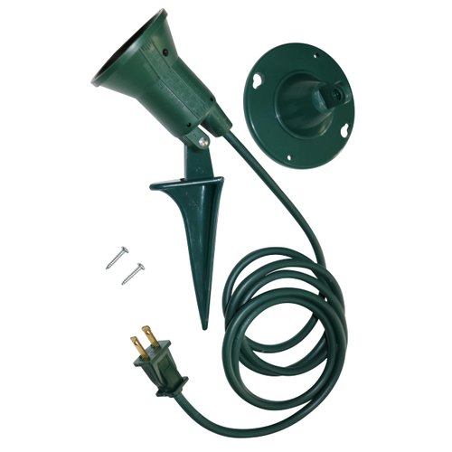 Dobar Outdoor Spotlight for Christmas Decorations - 6 Ft Plug in Christmas Spot Light - Lawn Flood Light Fixture with Garden Stake & Wall Mount - Landscape Spotlight - 120V - UL Listed