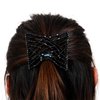 4 Pieces Elastic Hair Comb Clips Magic Stretchy Double Comb Hair Clips for Girls Women Hairstyle Hair Accessories (Beads-Black,Brown,White,Blue)