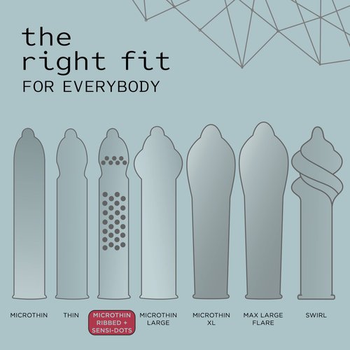 Kimono MicroThin Ribbed with Sensi-Dots - Textured Lubricated Condoms, Snug Form-Fit, Natural Latex Condoms, Vegan-Friendly, No Latex Odor - Enhanced Sensitivity - Pack of 12