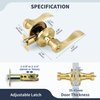LOQRON Wave Style Door Lever Keyed Entry Door Handle with Lock, Entrance Lever Reversible for Left/Right Handed for Office or Front Door with Satin Brass Finish, 1 Pack