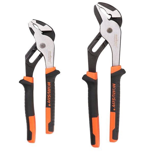 HORUSDY 2-Pliers Groove Joint pliers Set, 8 & 10-Inch Adjustable Water Pump Pliers