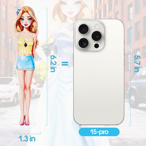 PainZieteg Magnetic Dress Up Dolls, Magnetic Princess Dress Up Paper Dolls, Magnetic Dress Up Dolls for Girls Ages 4-7 Learning Created Imagine Set Birthday Gift (Amy)