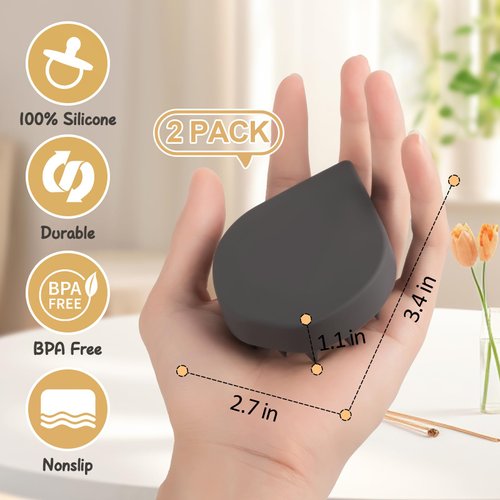 Catii Scalp Massager Hair Growth 2 Pack Soft Silicone Scalp Scrubber for All Hair Type, Wet Dry Hair Scalp Massager for Dandruff Removal Blue