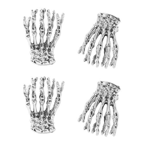 SHIDXIB 2 Pairs/4Pcs Gothic Skeleton Hand Hair Clip for Halloween Secure & Stylish Shark Clip Accessory in Solid Color for Hip Hop and Punk Fashion
