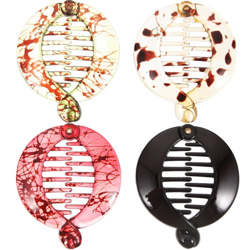 4 Pcs Fishtail Hair Clip Banana Hair Clip Round Banana Clips French Claw Clip Womens Hair Clips Fish Shape Grips Clamp Hair Accessories Vintage Clincher Combs