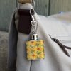 Sunny Sunflowers Stainless Steel 1oz Mini Flask Key Chain