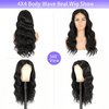 Wear and Go Glueless Wig Human Hair Pre Plucked with Baby Hair Body Wave Lace Front Wigs Human Hair Pre Cut Lace Glueless 4x4 HD Closure Wear and Go Wig for Beginners 180 Density