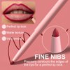 evpct 6Pcs Retractable Lip Liner Pencils Set for Shaping & Sculpting Lips, Ruby Mauve Red Rose Nude Pink Plum Purple Taupe Brown Creamy Matte Velvet Pigmented Rich Lip Colors Liner Crayon Lipstick 02