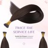 KiiKiiGirl Virgin Remy I Tip Hair Extensions - Human Hair #2 Dark Brown Real Itip Human Hair Extensions 18Inch Natural Black to Silver I Tips Human Hair Extensions Invisible 50G/Pack