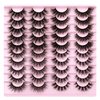 False Eyelashes Fluffy Lashes Mink 20MM Wispy Fake Eyelashes 4 Styles Mixed Strip 20 Pairs Eye Lashes Pack by Focipeysa