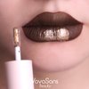 VavaSans Chocolate Brown Matte Liquid Lipstick with Gold Clear Glitter Lip Gloss 2 In 1 Dual Ended Highly Pigmented Long Lasting Non Sticky Transfer Proof High Shine Finish Makeup for Girls and Women