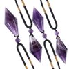 TUMBEELLUWA Adjustable 18”-26” Healing Faceted Crystal Point Pendant Necklace for Men and Women Unisex Reiki Stone Pendulum Necklace for Dowsing Divination, Amethyst