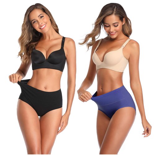 ASIMOON Womens Underwear Cotton Tummy Control Top Underwear High Waisted Postpartum Panties C Section Ladies Briefs