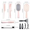 13pcs Hair Brush Set With Rat Tail Comb Fish Handle Wide Comb Detangling Hairbrush Women Chirstmas Gifts Salon Hair Styling Tool Partner At Home Straight And Smooth Paddle Brushes Pink