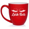 Daylor Lash Boss Makeup Lash Extension Artist Ceramic Coffee Mug Tea Cup Gift (16oz Red)