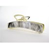 Generic Long gold metal and black gray white marbled acrylic hair claw clip