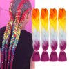 FAELBATY Synthetic Braiding Hair Extensions Rainbow Jumbo Braid for Twist Braiding Hair Extensions 24inch 3Pcs/Lot(Rainbow color)