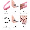 French Tip Dip Nail Powder Tray System with Dust Cleaning Brush, Unibouti Easy Short Extended Nails Smile Line Mold, Nail Art Accessories Manicure Tool, ABS Unbending, Light Pink