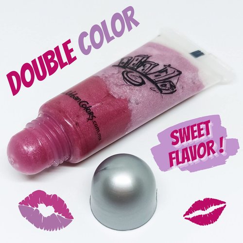 Urban Colors Sweet Lips Cute Squeezable Lip gloss a delicious sugar sweet flavored two colors moisturizing lip gloss for girls and women enriched with Vitamin E Natural Ingredients (Crazy Berry)