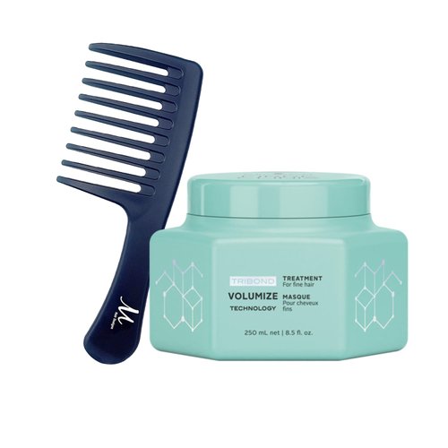Fibre Clinix Volumize Treatment 8.5 oz and M Hair Designs Detangling Comb (Bundle 2 items)