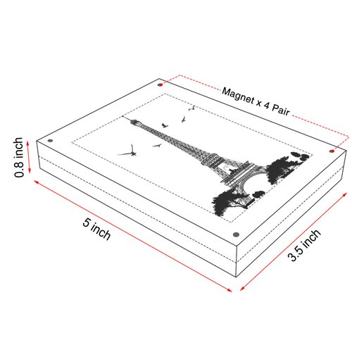 AMEITECH Acrylic Photo Frames,3.5x5'' Double Sided Magnetic Picture Frame, Desktop Frameless Postcard Display
