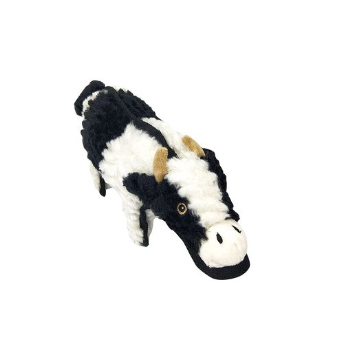 SteelDog Ruffian Cow Dog Toy Premium Tough Plush with Hidden Tennis Ball