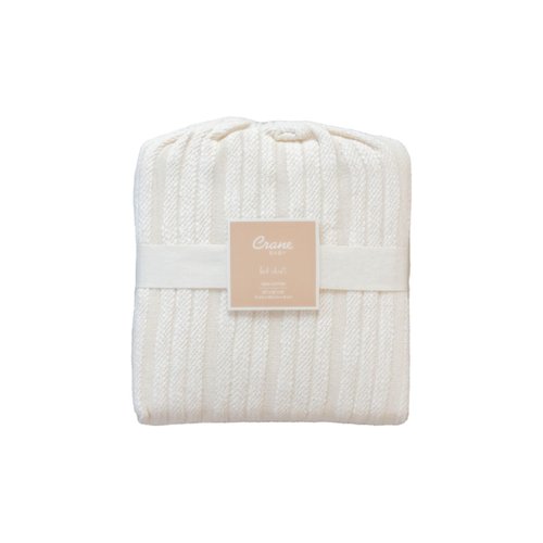 Crane Baby Wrap Around Bed Skirt for Crib, Cotton Crib Skirt for Boy's and Girl's Nursery, Natural, 28”w x 52”h x 16”d