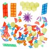 Vatrepeo 140 Pcs Translucent Pattern Blocks for Light Table, 6 Colors & Shapes Educational Light Table Manipulatives and Accessories, Light Box Accessory