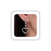 Sttiafay Vintage Rhinestone Heart Dangle Earrings Long Crystal Heart Earrings Silver Hollow Heart Drop Earrings Cz Love Heart Stud Earrings Jewelry for Women