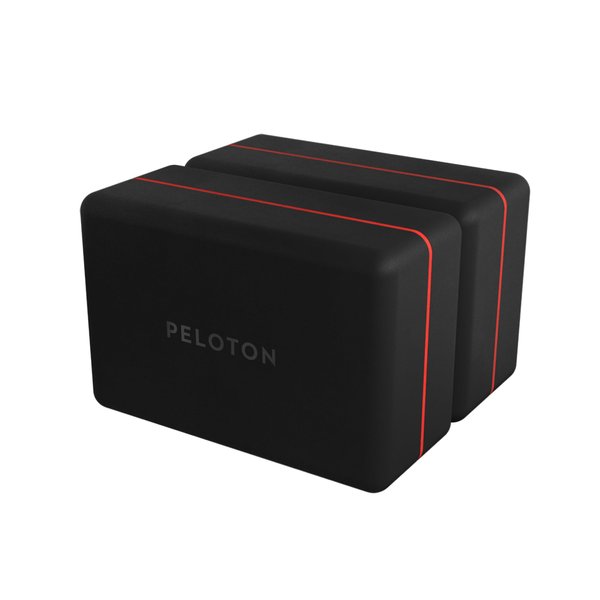 Peloton Yoga Block | Premium EVA Foam Yoga Blocks Available in Set of Two with Curved Edges and Corners, Accessories for Beginner and Advanced Yoga, 9 x 6 x 4 inches, Black/Red