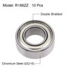 uxcell R188ZZ Deep Groove Ball Bearings Z2 1/4 Inch x 1/2 Inch x 3/16 Inch Double Shielded Chrome Steel Skateboard Bearings Sealed Industrial Bearings10pcs