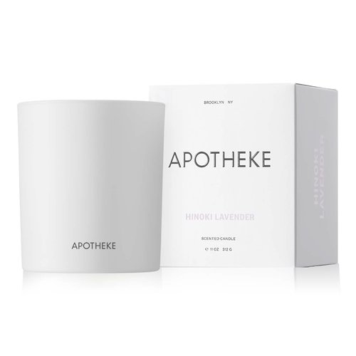 Apotheke Luxury Scented Candles for Home, Hinoki Lavender - Aromatherapy Jar Candle with Soy Wax Blend