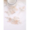 Chargances Bride 3pcs Floral Hair Comb Hair Pin Wedding Gold Hair Vine Wedding Hair Piece Sparkle Crystal Hair Comb Rhinestone Hair Comb Boho Delicate Handmade Gold Jewelry Gift for Women and Girls