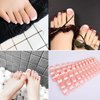 Mwoot 240Pcs Natural Fake Toenail Tips Set, Nail Art Toe Decoration Full Cover Pink White French False Toe Nail Tips for DIY Salon Foot Manicure Sticker Tools