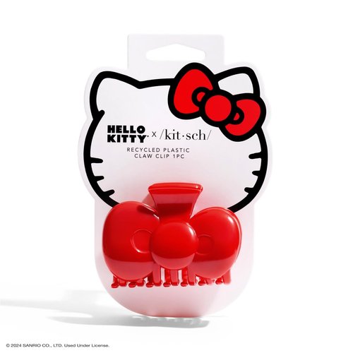 Hello Kitty x Kitsch Recycled Plastic Bow Shape Medium Hair Clips for Women, Medium Claw Clips for Thin Hair, Claw Hair Clips for Short Hair, Medium Hair Claw Clips for Women, Cute Hair Claws