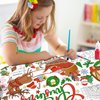 LDFDRT Merry Christmas Coloring Tablecloth Giant 1 Pack Paper Coloring Table Cloths Christmas Tree Santa Claus Poster 54x108 Inch Crafts for Kids Disposable Rectangle Table Cover for Party Supplies