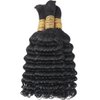 Human Braiding Hair 1 Bundle 18" 100g Deep Water Wave Human Hair Bulk for Braiding Boho Braids No Weft Brazilian virgin Curly Loose Wave Bulk Human Hair Extensions for Boho Braids Wet and Wavy Bulk