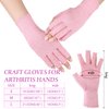 8 Pairs Arthritis Compression Gloves Relieve Muscle Pain Fingerless Gloves Bulk Typing Gloves for Women Men (Colorful, Medium)