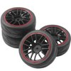 ShareGoo 12mm Hex Wheel Rims & OD 2.59" Rubber Tires for RC 1/10 On-Road Touring Car